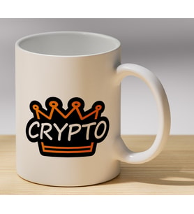 Crypto Taç Logolu Kupa - Kripto Para Severlere Hediye Kahve Kupası