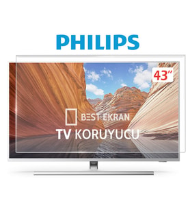 Philips 43PUS9000 tv Ekran koruyucu - Philips 43" inç 108cm Ambilight Kırılmaz Tv Ekran koruyucu