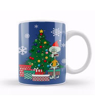 Squidward Tentacles Around The Christmas Tree Kupa Bardak Porselen