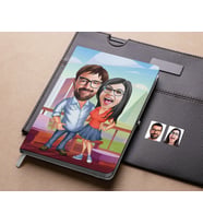 Bk Gift Kişiye Özel Sevgililer Karikatürlü Beyaz Defter-105 , Arkadaşa Hediye , Sevgiliye Hediye