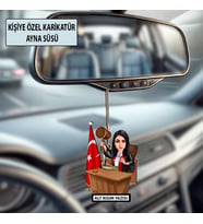Kişiye Özel Avukat Karikatür Ayna Süsü – Hukukçulara Özel Araç İçi Hediyelik