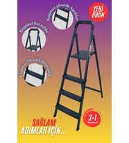 3+1 Merdiven 4 Basamaklı Antrasit-Siyah (ATLANTİK-SOHO ANTRASİT)