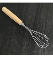 Ahşap Saplı Paslanmaz Çelik Çırpma Teli,Yumurta,Ayran Ve Pasta İçin Çırpıcı (1)