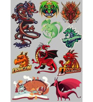Dragon Ejderha Sticker Set-3 11 Parça Telefon, Tablet, Defter, Laptop Sticker