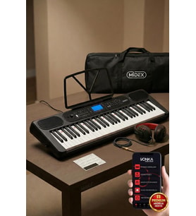 Midex PS-5200BK-H Pro Org 61 LED Işıklı Tuş Hassasiyetli Bluetooth Midi Kulaklık