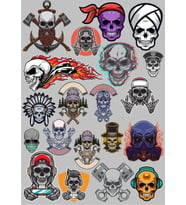Kurukafa Sticker Set-3 24 Parça Telefon, Tablet, Defter, Laptop Sticker