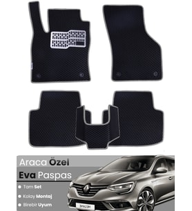 Renault Megane 4 Hatchback (2016-2025) Uyumlu EVA Paspas Tam Set–Araca Özel Tasarım,Kolay Montaj