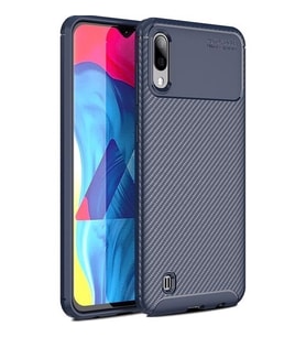 Samsung Galaxy M10 Kılıf Esnek Soft Karbon Tasarım Legion Serisi (Lacivert)