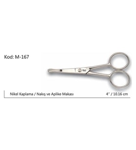 Europe Aplike Ve Nakış Makası Kıvrık Küt Uçlu No:4 10,16 Cm