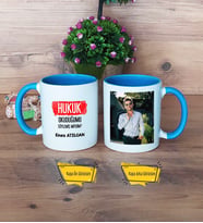 Hukuk Okuduğumu Söylemiş Miydim Kupa Bardak Mavi Fotoğraflı Hukukçuya Hediye