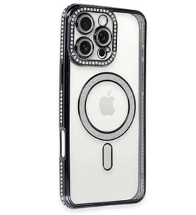 iPhone 16 Pro Kılıf Joke Simli Magneticsafe Kılıf - Siyah