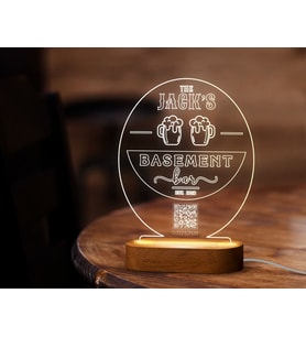BK Gift Restoran & Cafe & Barlara Özel Led Lamba QR Kod Menü, Işıklı QR Menü, QR Kodlu Masa Dekoru, Işıklı Pleksi Biblo-24