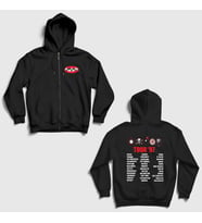 Presmono Unisex Siyah Tour 97 Rock Kmfdm Sırt Baskılı Fermuarlı Kapüşonlu Sweatshirt 540247tt