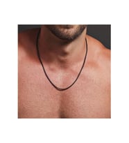 Erkek Siyah Zincir Örme Model - Ithal Kararmaz Çelik Erkek Zincir