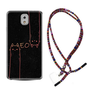 Samsung Note 3 4 5 8 9 20 Ultra 10 Lite Kılıf Boyun Asklı Rasta Silikon Meow 1657