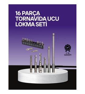 Mey İthalat® Çok Amaçlı 16lı Bits Uç Seti Dayanıklı Tornavida Adaptör