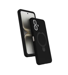 Coverzone Tecno Spark Go 2 ile uyumlu K?l?f MagSafe ile uyumlu Z-Samara Kapak Wireless ?arj �zellikli Stand Olabilen Tecno Spark Go 2 kilif Siyah
