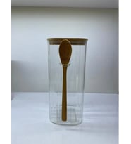 Cooker Cam Bambu Kaşıklı Kavanoz 21.5cm (Şeffaf)
