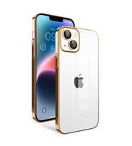 iPhone 14 Plus Kılıf Garaj Kenarları Renkli Kamera Korumalı Kılıf (Gold)