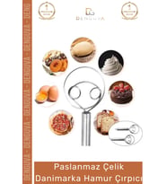 #Çırpıcı Ekipmanı Hamur Karıştırıcı Aleti Profesyonel Paslanmaz Çelik Danimarka Hamur Çırpıcı