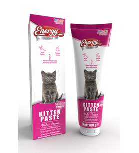 Pet Food Energy Kitten Paste 100gr Yavru ve Anne Kediler için Bağışıklık Sistemi Destekleyici Multivitamin Macunu Kıtten