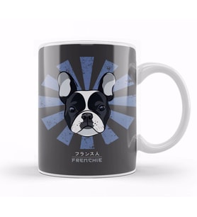 Frenchie Retro Japanese French Bulldog Kupa Bardak Porselen