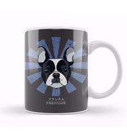 Frenchie Retro Japanese French Bulldog Kupa Bardak Porselen