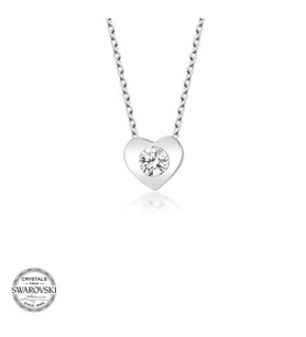 SWAROVSKİ TAŞLI KALP 925 AYAR GÜMÜŞ KOLYE
