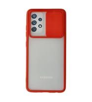Samsung Galaxy A52 Kılıf Palm Buzlu Kamera Sürgülü Silikon - Kırmızı