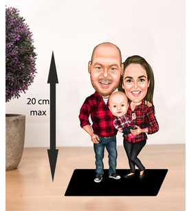 kişiye özel aile karikatür biblo