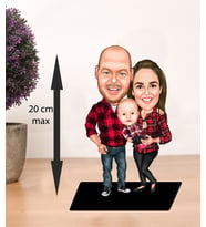 kişiye özel aile karikatür biblo