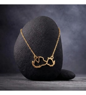 Kişiye Özel 925 Ayar Gümüş Kedi ve Köpek Silüet Kolye (Gold)