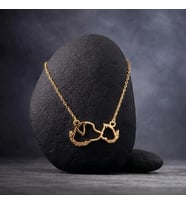 Kişiye Özel 925 Ayar Gümüş Kedi ve Köpek Silüet Kolye (Gold)