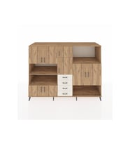 Kronos Dolap 10 Raflı 4 Çekmeceli 8 Kapaklı 220x59x163 Çam-Çam/Aytaşı