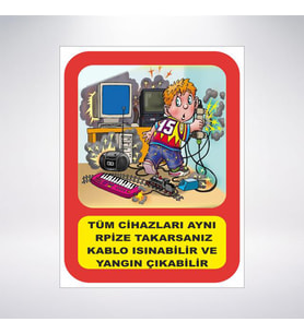 Tüm Cihazları Aynı Prize Takma 21x28 Arkası Sticker