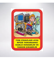 Tüm Cihazları Aynı Prize Takma 21x28 Arkası Sticker