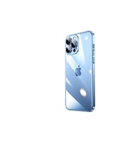 Apple iPhone 13 Pro Uyumlu Kılıf Sert PC Renkli Çerçeveli Zore Riksos Kapak (Mavi)