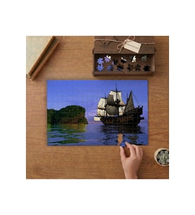 Yelkenli Fantastik Gemi Tasarımı 240 parça Ahşap Puzzle Ahşap Kutuda MP00326