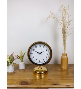 Gold Metal Lüks Masa Saati 25×20 Cm