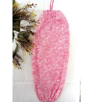 Kırmızı Pembe Ağaç Kabuğu Desenli Organizer Keten Çift Lastikli Poşetlik - Mutf