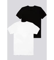 ÇOCUK BASIC TSHİRT SİYAH-BEYAZ 2`Lİ PAKET BİSİKLET YAKA D40 (Siyah & Beyaz)