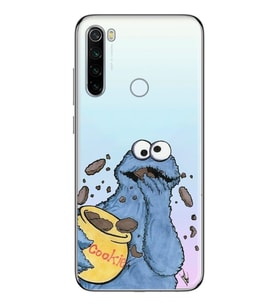 Redmi Note 8 Uyumlu Susam Sokağı Kurabiye Canavarı Desenli Şeffaf Telefon Kılıfı