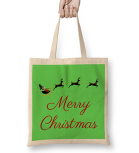 Yılbaşı Yeni Yıl Konseptli Merry Christmas 03 Bez Çanta Uzun Saplı