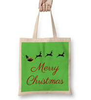 Yılbaşı Yeni Yıl Konseptli Merry Christmas 03 Bez Çanta Uzun Saplı