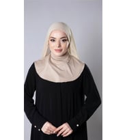 Bej Pratik Hazır Geçmeli Şal Şifon Kumaş Hijab Bone 3009_12