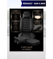renault clio 5 2020 Koltuk ve Kılıf uyumlu Siyah Lüks Yastık Minder 2 Minder 2 Yastık