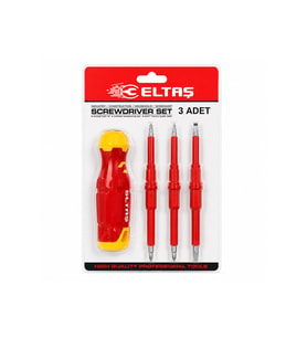 3PCS ÇİFT TARAFLI UÇ 3MM-5MM-6MM ERGONOMİK SAP ELEKTRİKLİ TORNAVİDA SETİ