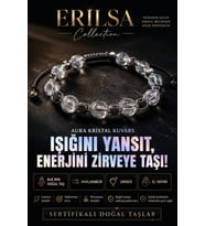 Sertifikalı Aura Kristal Kuvars Doğal Taş Bileklik 8x8 MM Ayarlanabilir Unisex - Yüksek Enerji Aura