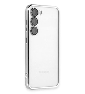 Galaxy S23 Kılıf Lensli Silikon - Gümüş