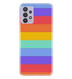 Kılıfland Samsung Galaxy A32 Kılıf Silikon Resimli Kapak Rainbow Stok 1276
